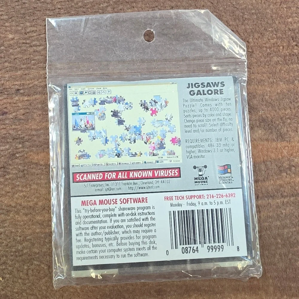 Mega Mouse Jigsaws Galore PC Software OS Blue New Vintage 4000 Pieces Windows
